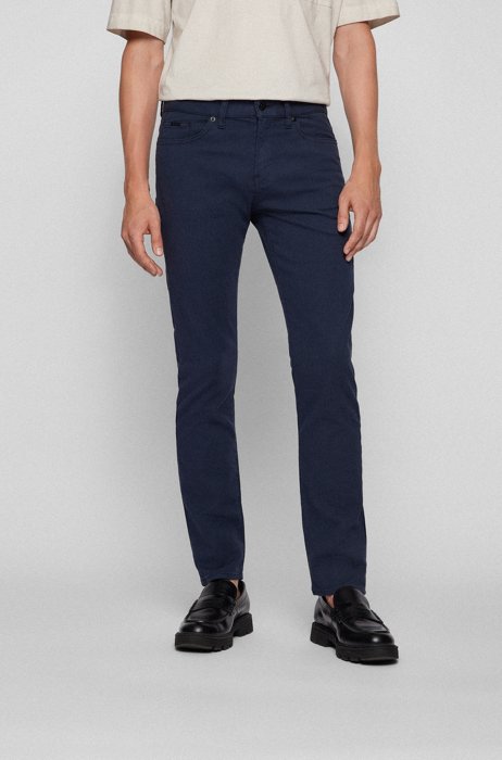 Slim-fit jeans in micro-structured stretch denim, Black