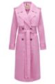 Cotton-blend trench coat with fabric belt, light pink