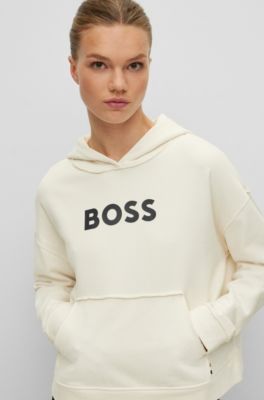 BOSS Cottonterry relaxedfit hoodie with contrast logo