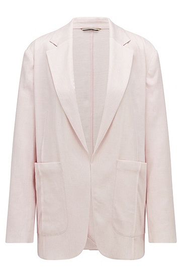 BOSS 博斯搭配贴片口袋设计弹力布大廓形夹克外套,  684_Light/Pastel Pink