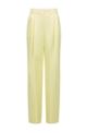 Relaxed-fit high-waisted trousers in fluent twill, Light Yellow