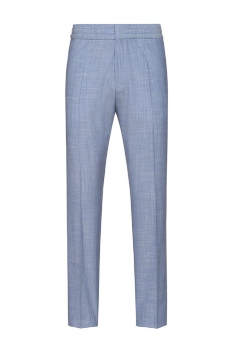 Extra-slim-fit trousers in patterned stretch fabric, Blue
