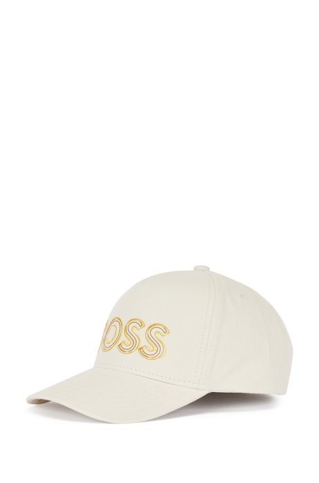 Cotton-twill cap with logo artwork, White