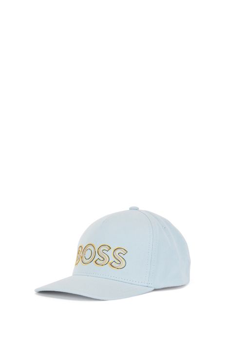 Herren Accessoires Hüte BOSS by HUGO BOSS Cap aus Baumwoll-Twill mit Logo-Artwork in Blau für Herren Caps & Mützen 