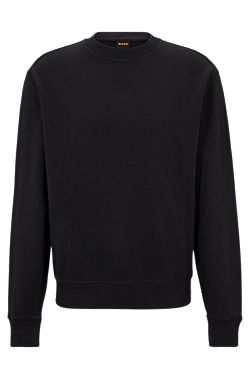 Crew-neck sweatshirt in French terry with layered logo
