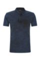 Stonewashed-cotton polo shirt with chest pocket, Dark Blue