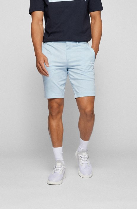 Slim-fit regular-rise shorts in a cotton blend , Light Blue