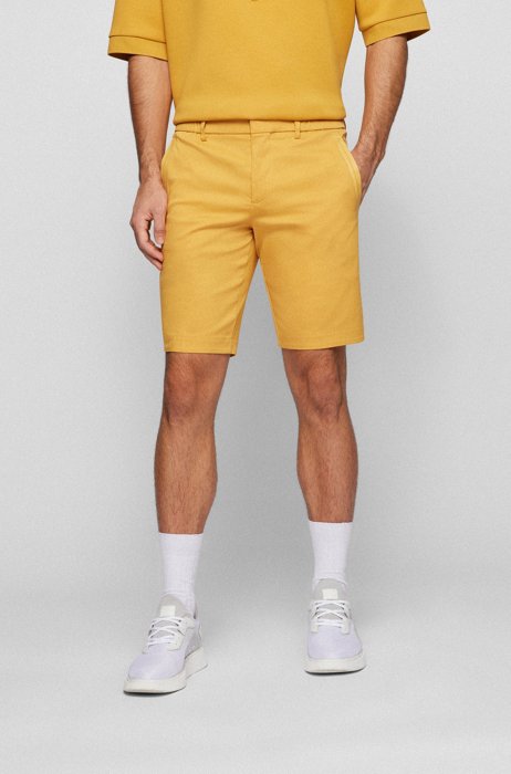 Slim-fit regular-rise shorts in a cotton blend , Gold