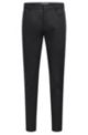 Slim-fit trousers in cotton-blend dobby, Black