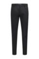Slim-fit trousers in cotton-blend dobby, Black