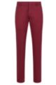 Slim-fit trousers in cotton-blend dobby, Dark pink