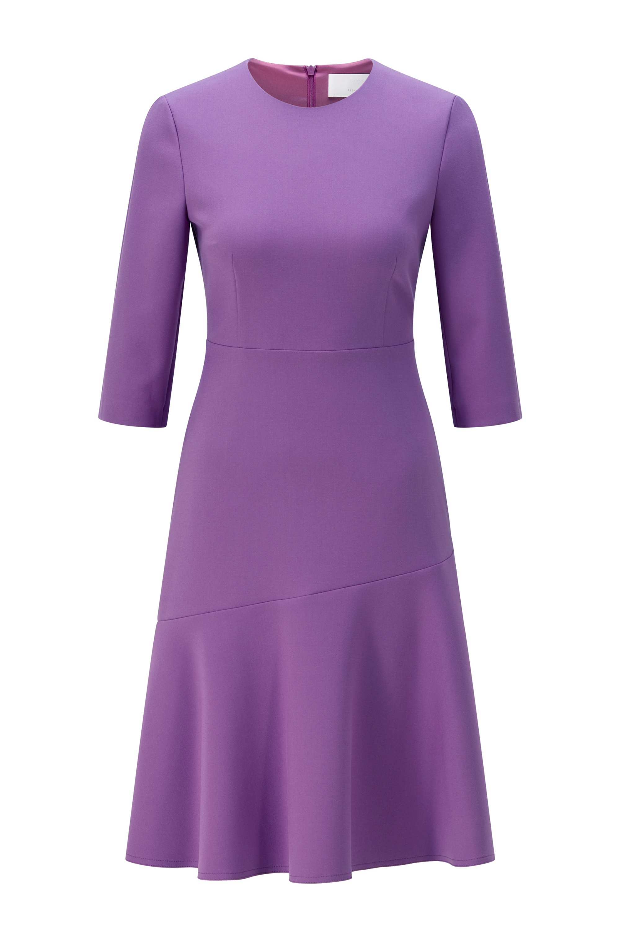 Cropped-sleeve dress with LENZING™ ECOVERO™, Purple