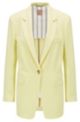 Пиджак свободного кроя с застежкой на одну пуговицу из струящегося твила, Светло-желтый