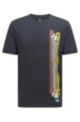 Cotton-jersey regular-fit T-shirt with logo artwork, Dark Blue