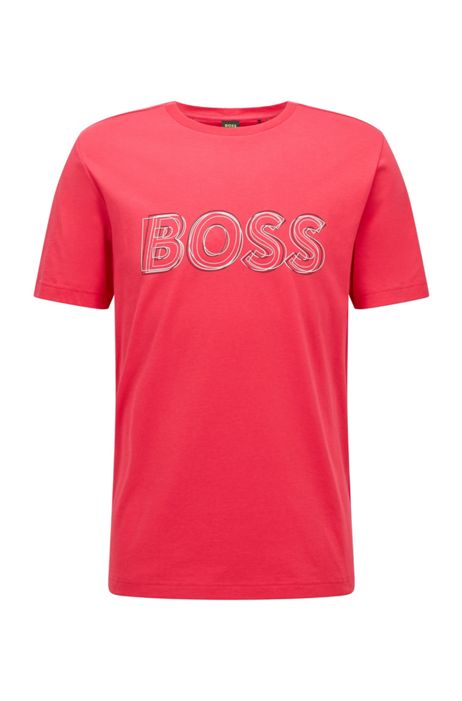 BOSS T shirt i Regular Fit av bomullsjersey med logotypmotiv