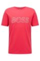 Cotton-jersey regular-fit T-shirt with logo artwork, Pink