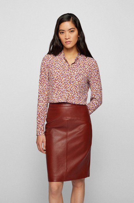 Regular-fit blouse met een abstracte print, Bedrukt