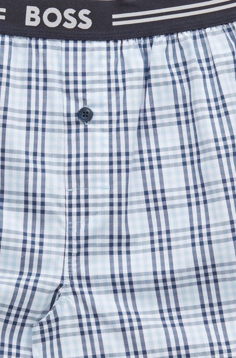 Herren Bekleidung Nachtwäsche BOSS by HUGO BOSS Baumwolle Pyjama-Shorts aus Baumwoll-Popeline im Zweier-Pack in Blau für Herren 