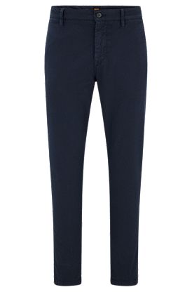 Tapered-fit trousers in cotton-blend honeycomb fabric