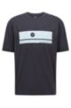 Relaxed-fit T-shirt in organic cotton with logo artwork, Dark Blue