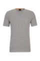 T-shirt Relaxed Fit en jersey de coton avec patch logo, Gris chiné