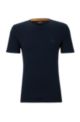 Relaxed-Fit T-Shirt aus Baumwoll-Jersey mit Logo-Aufnäher, Dunkelblau