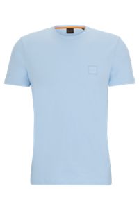 T-shirt Relaxed Fit en jersey de coton avec patch logo, bleu clair