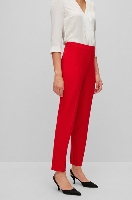 Regular-fit trousers in stretch fabric, Red