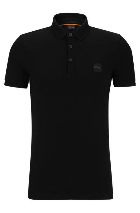 BOSS Herren Passenger Slim-Fit Poloshirt aus Stretch-Baumwolle mit Logo-Aufnäher 