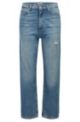 Regular-fit jeans in blue organic-cotton denim, Blue