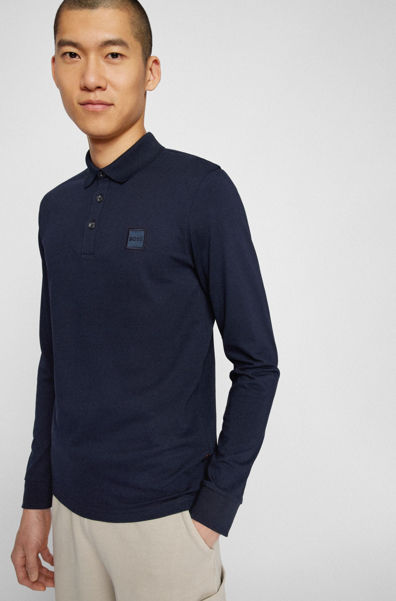 Hugo boss cheap polo long sleeve