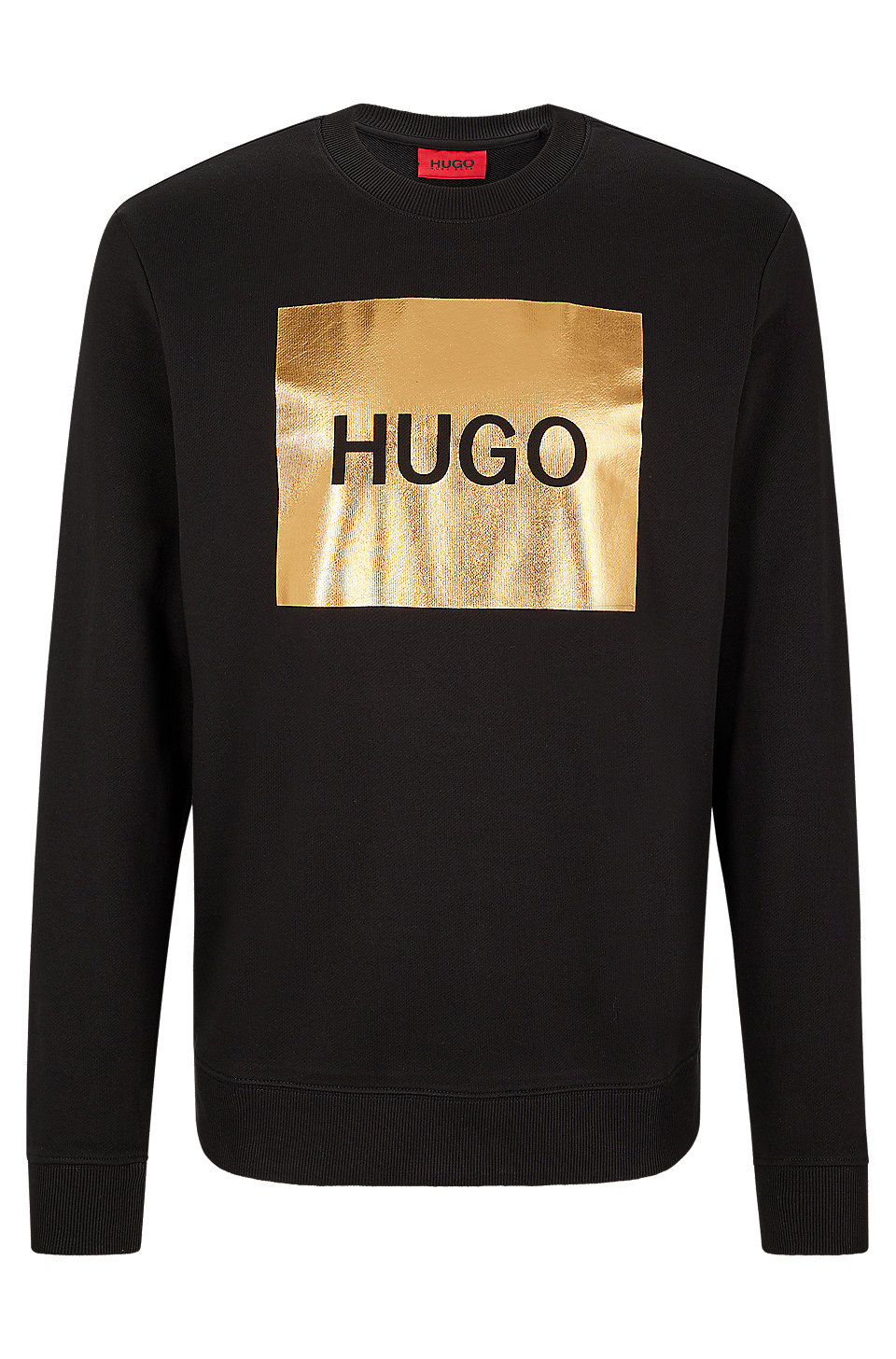 HUGO - クルーネック スウェットシャツ フレンチテリー メタリックロゴ