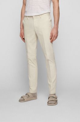 modern stretch slim fit linen blend chino pants