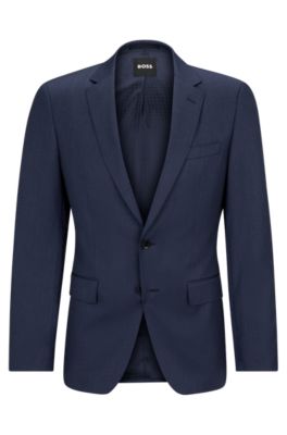 Slim-fit jacket in virgin-wool serge, Light Blue