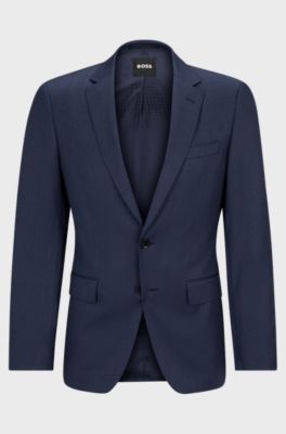 Slim-fit jacket in virgin-wool serge, Light Blue