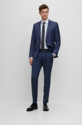 Slim-fit jacket in virgin-wool serge, Light Blue