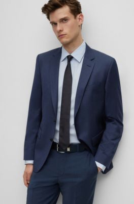 Slim-fit jacket in virgin-wool serge, Light Blue