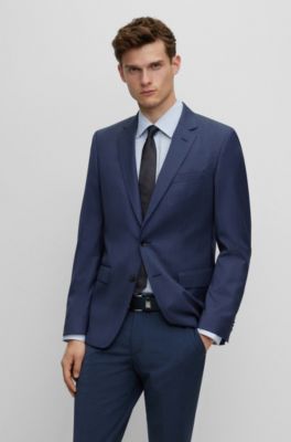 Slim-fit jacket in virgin-wool serge, Light Blue
