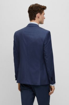 Slim-fit jacket in virgin-wool serge, Light Blue