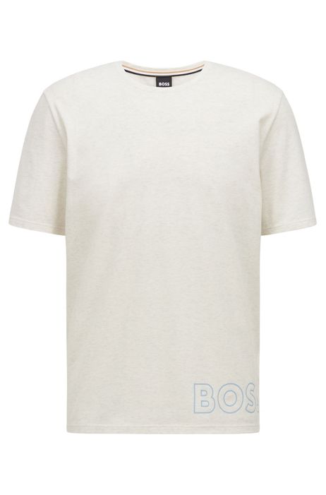 T-shirt del pigiama in cotone elasticizzato con logo e righe HUGO BOSS Uomo Abbigliamento Intimo Magliette intime 