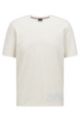 Stretch-cotton pyjama T-shirt with outline logo, White