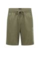 Pyjama-Shorts aus Stretch-Baumwolle mit Logo-Umriss, Hellgrün