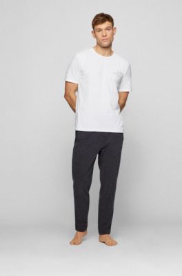 HUGO BOSS Uomo Abbigliamento Intimo Magliette intime T-shirt del pigiama in cotone elasticizzato con logo a contrasto 