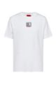 Cotton-jersey T-shirt with central logo print, White
