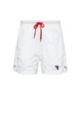 Relaxed-fit shorts with decorative reflective logo, White