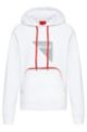 Slim-fit hooded sweatshirt with decorative reflective logo, White