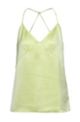 Satin regular-fit camisole top with crossed straps, Light Yellow