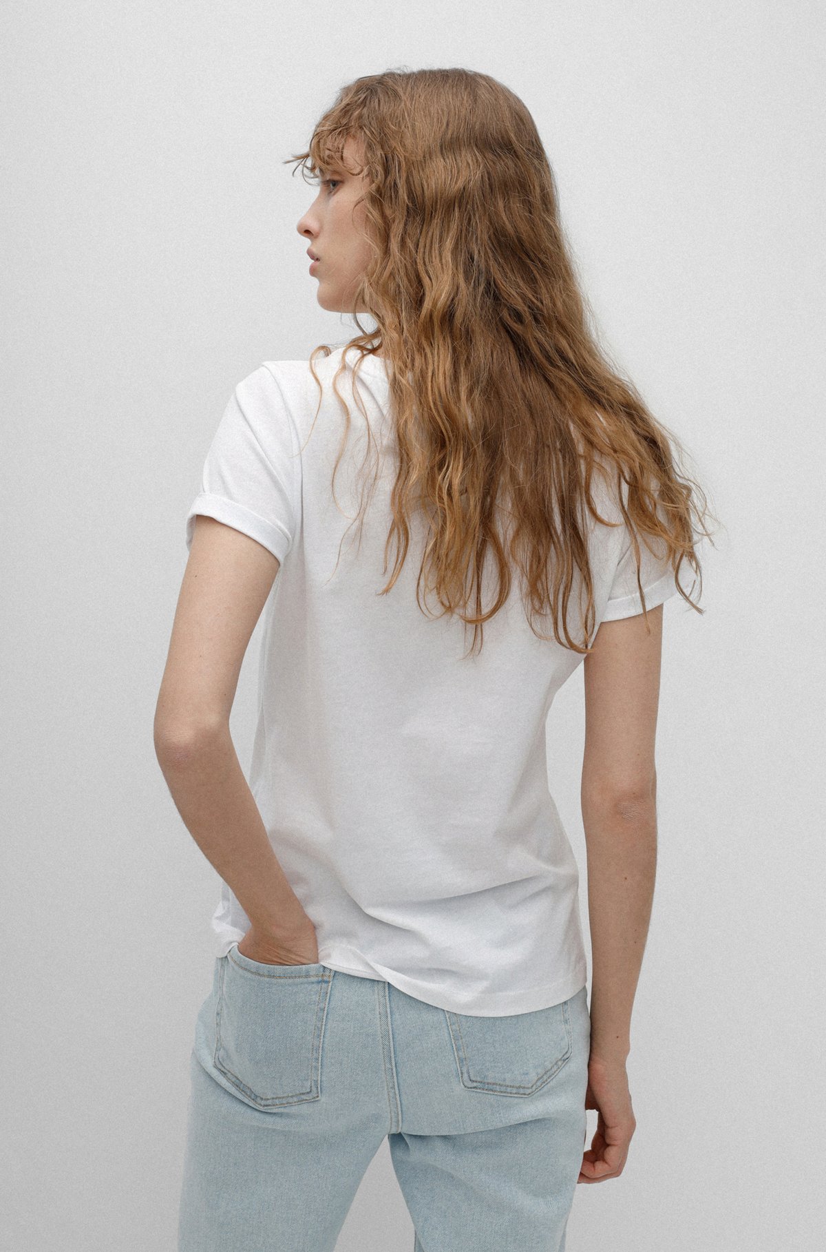 Slim-Fit T-Shirt aus Baumwoll-Jersey mit Stack-Logo, Weiß