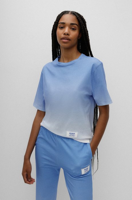 Relaxed-fit T-shirt in cotton with ombré effect, Blue