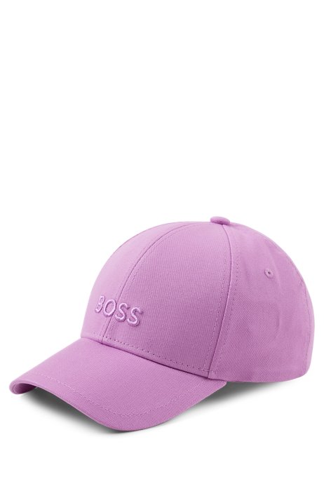 Logo-embroidered cap in cotton twill, Pink
